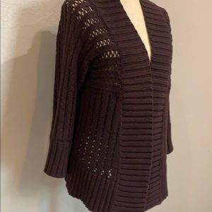 NWT Loft open front knit lace Sweater Sz M